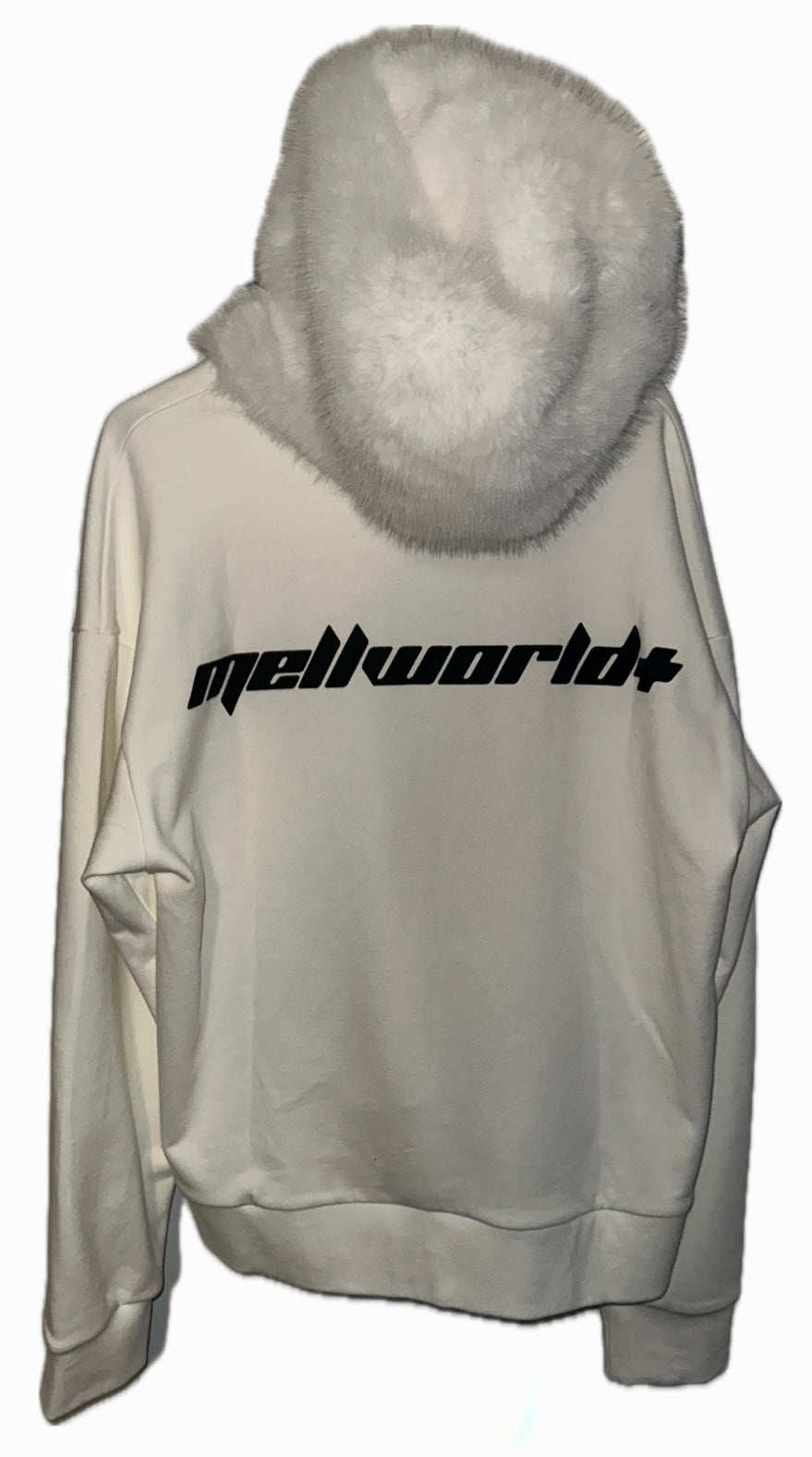 Mw white hoodie w fur hood