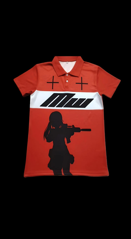 Mw red sport polo
