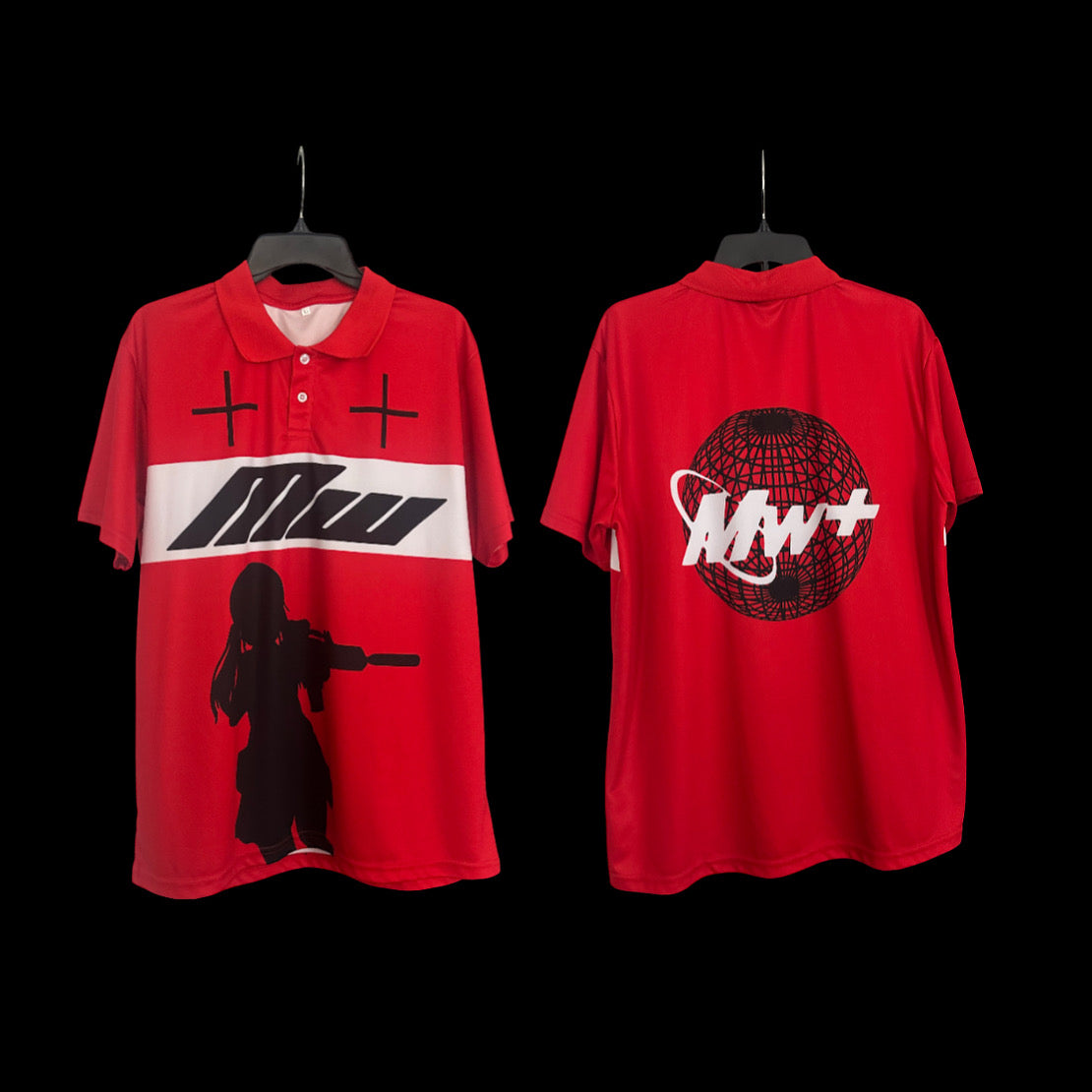Mw red sport polo
